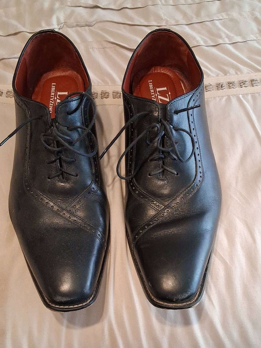 liberty Black Leather Lace-Up Oxford Dress Shoes